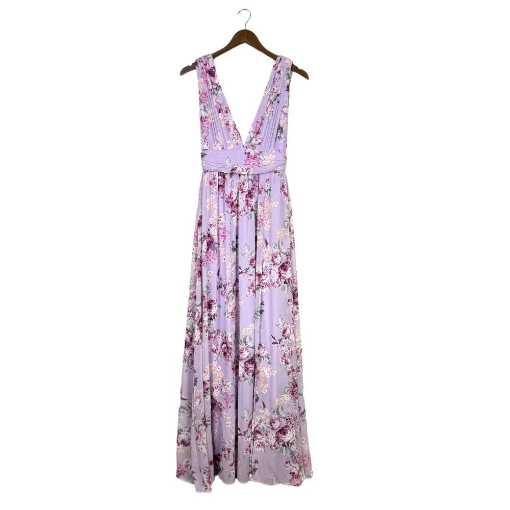 LULUS Garden Meandering Lavender Floral Print Maxi Dress
